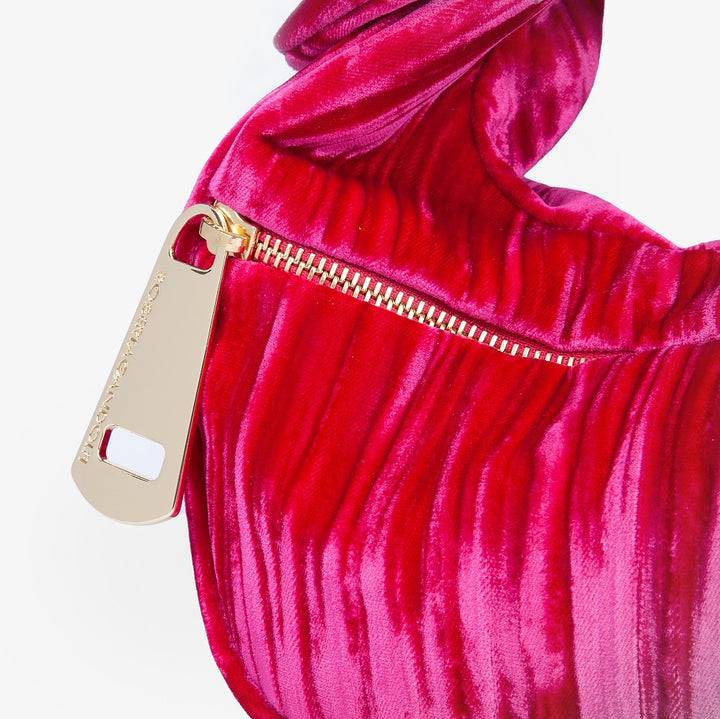 Roberta Gandolfi Bunny Velvet borsa a mano con tracolla staccabile in velluto plissè Presa