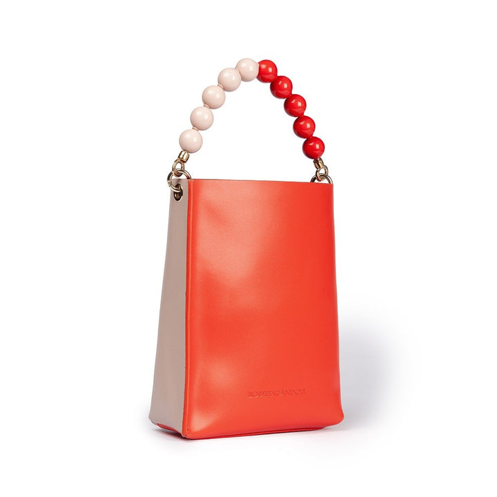 Roberta Gandolfi Zoe mini bag in pelle bicolor e manico gioiello Vendita Calda