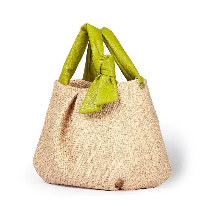 Roberta Gandolfi Matilde Handbag in rafia e pelle con tracolla staccabile Italy