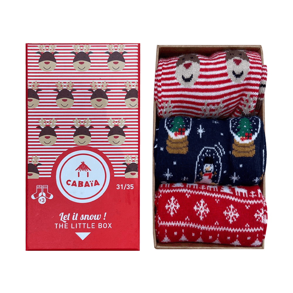 Sbam Design Box di 3 Calze in cotone kids- Let it snow Vendita