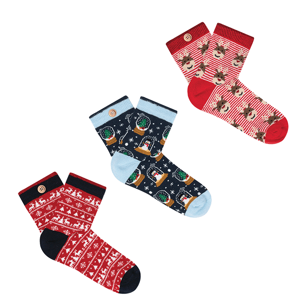 Sbam Design Box di 3 Calze in cotone kids- Let it snow Vendita