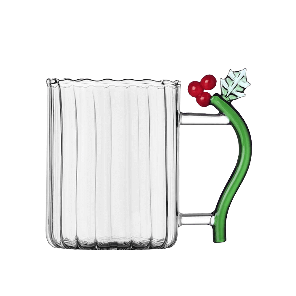 Sbam Design Tazza in vetro – Christmas Flowers Prezzo Ridotto
