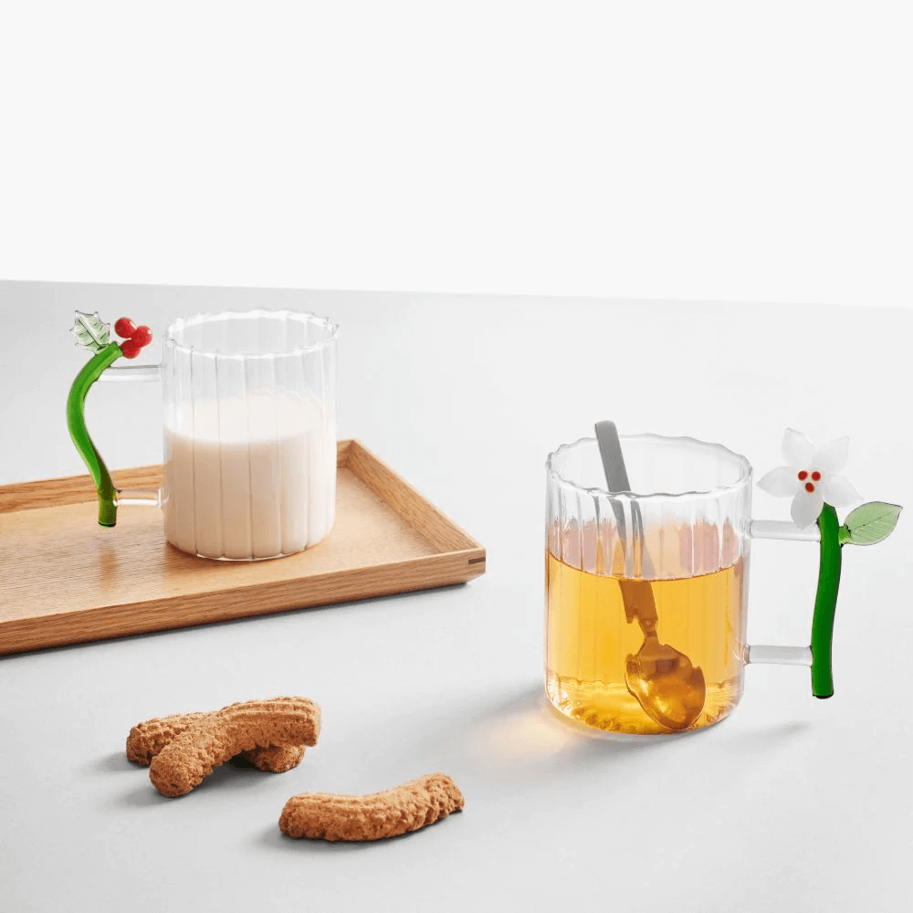 Sbam Design Tazza in vetro – Christmas Flowers Prezzo Ridotto