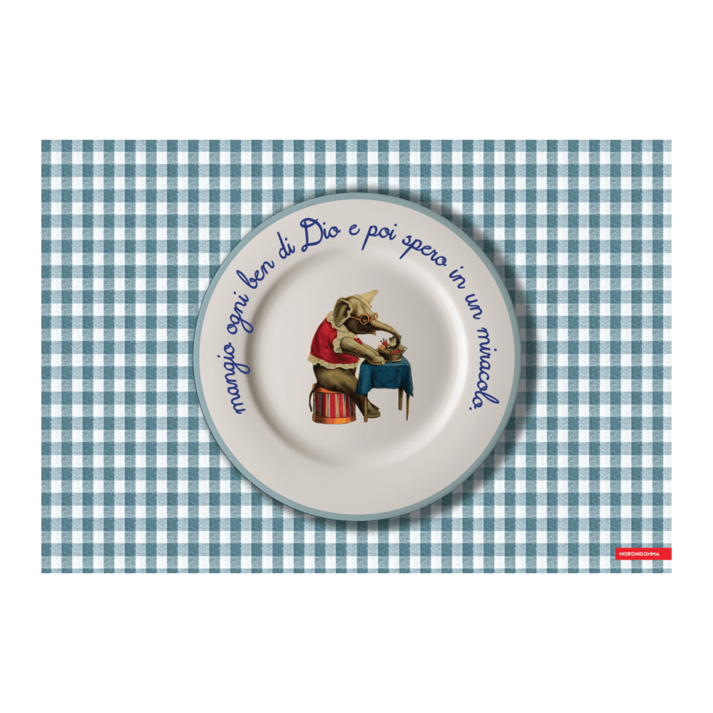 Sbam Design Tovaglietta lavabile Mangia e Impara – Azzurro Qualità
