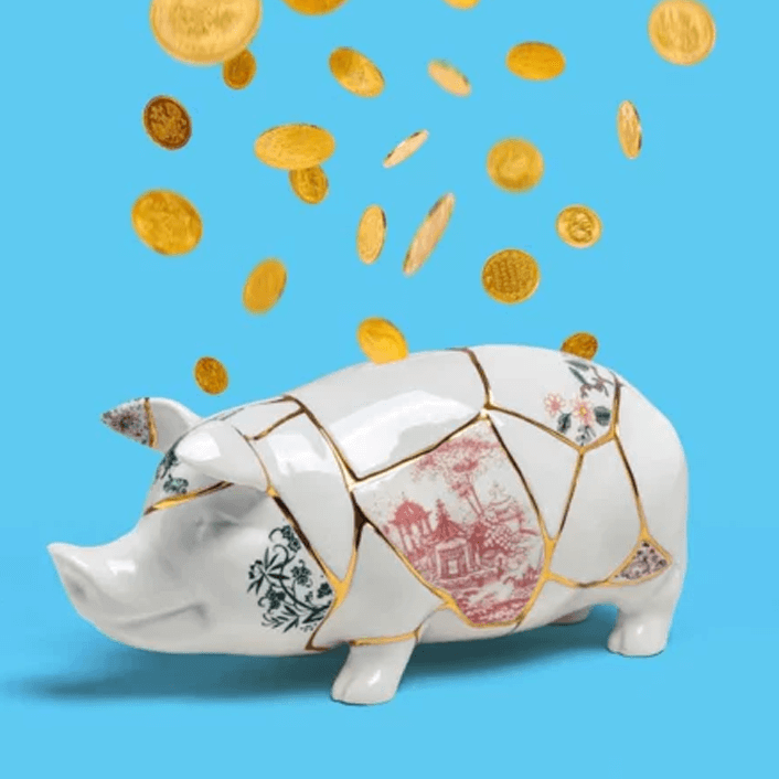 Sbam Design Salvadanaio in porcellana – Kintsugi piggy bank Vendita Calda