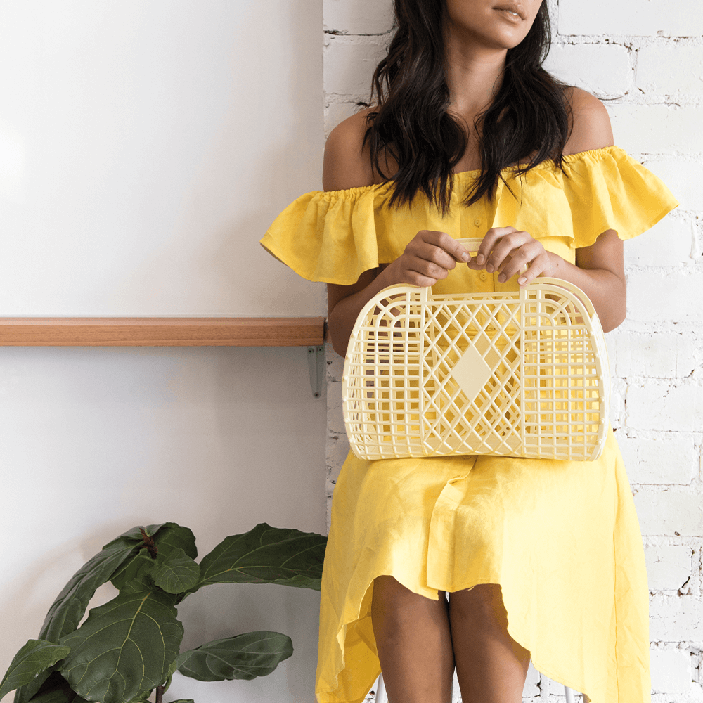 Sbam Design Borsa in plastica colorata – Retro Basket Liquidazione