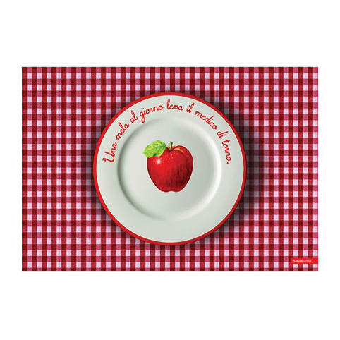 Sbam Design Tovaglietta lavabile Mangia e Impara – Rosso Shopping Online