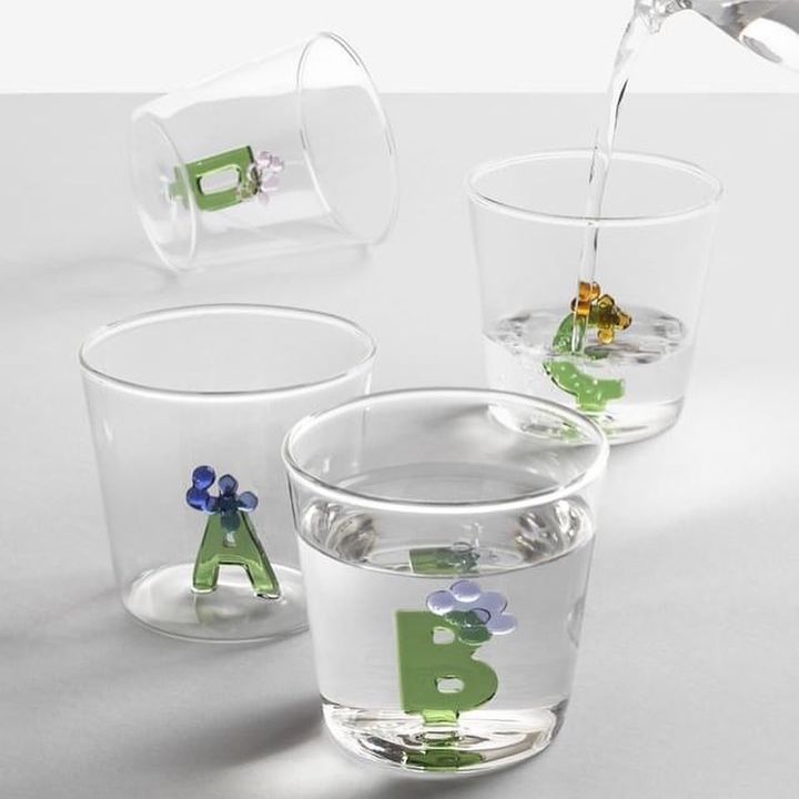 Sbam Design Tumbler Alfabeto Fiorito – bicchiere in vetro Vendite Flash