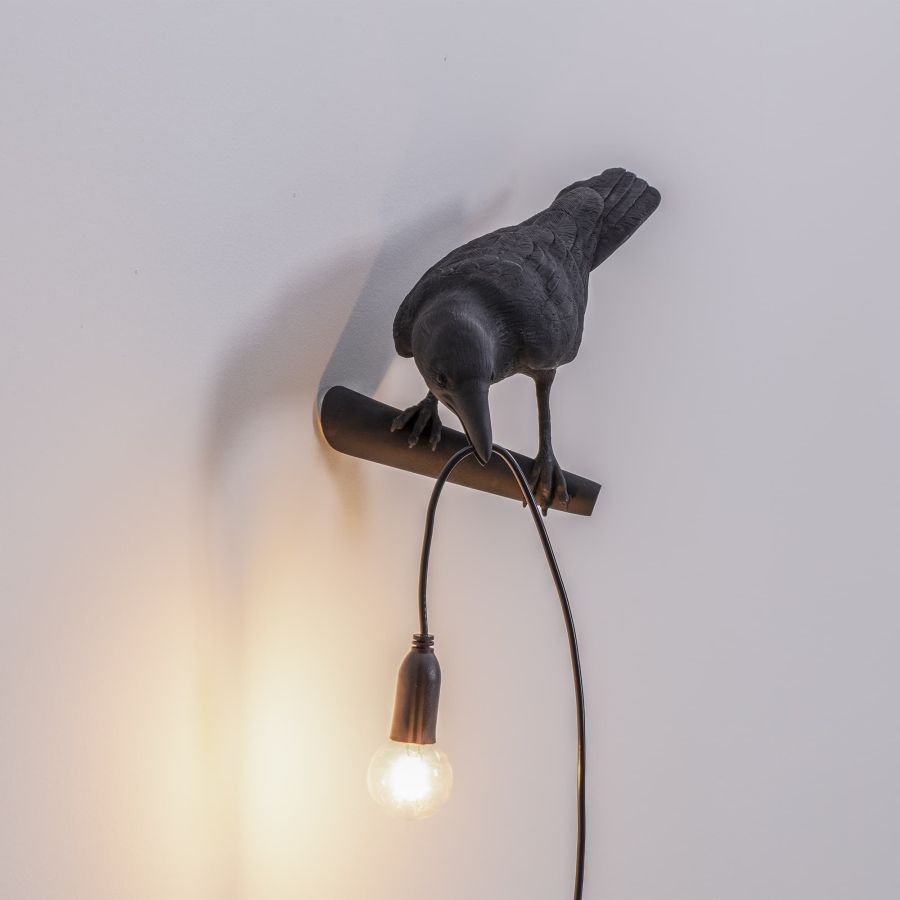 Seletti Bird Lamp Black Looking Left OUTDOOR ACQUISTA ORA