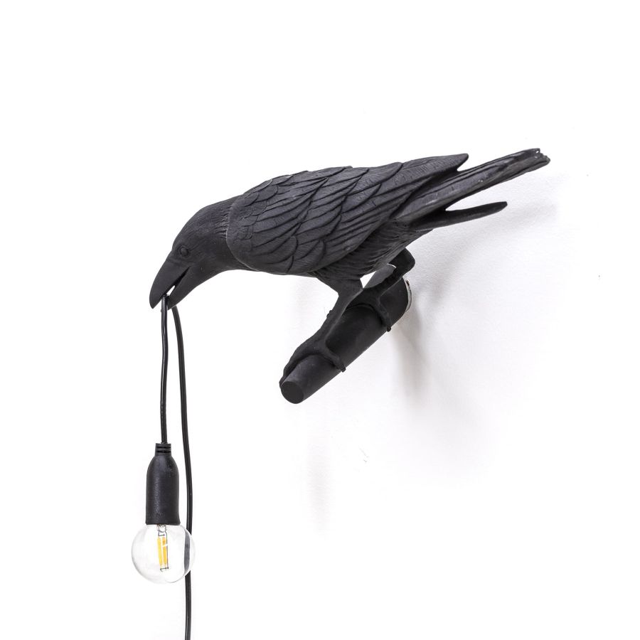 Seletti Bird Lamp Black Looking Left OUTDOOR ACQUISTA ORA