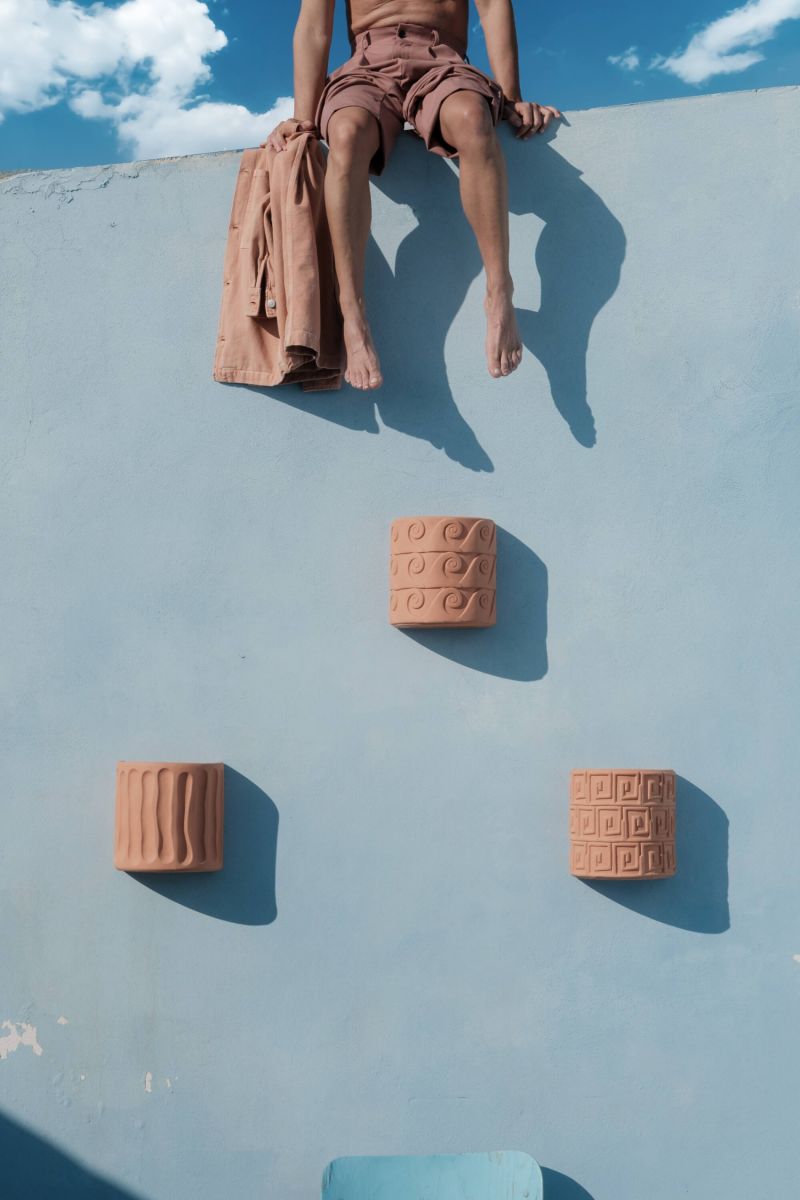 Seletti Terracotta Wall Vase Greche Vendita Calda