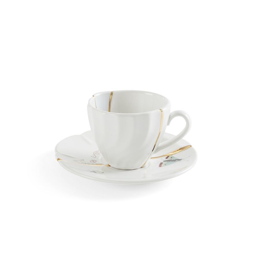 Seletti Kintsugi Coffee cup with saucer Vendite stagionali