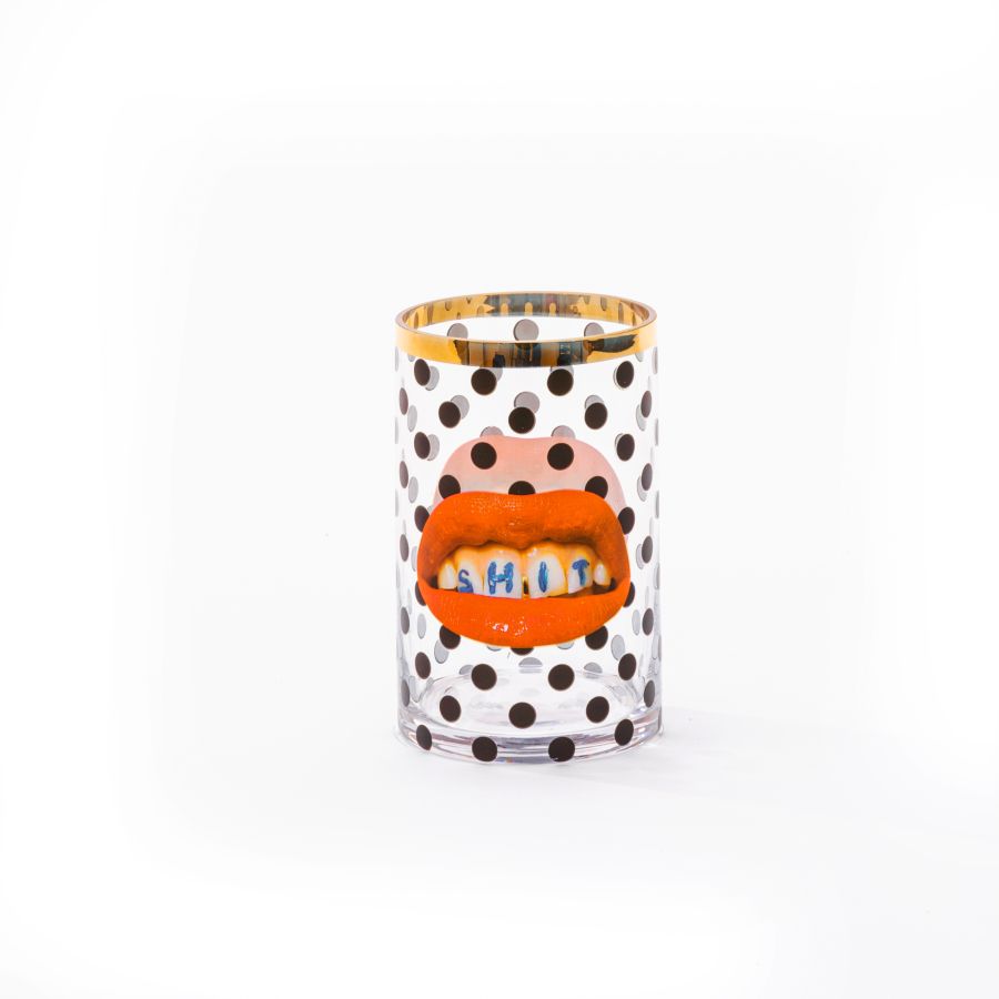 Seletti Glass Vase Shit Pois Cylindrical small Lightning offer