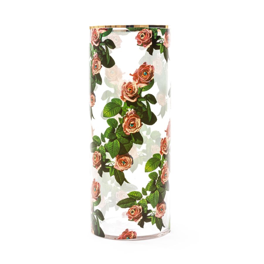 Seletti Glass Vase Roses Cylindrical large Grandi sconti