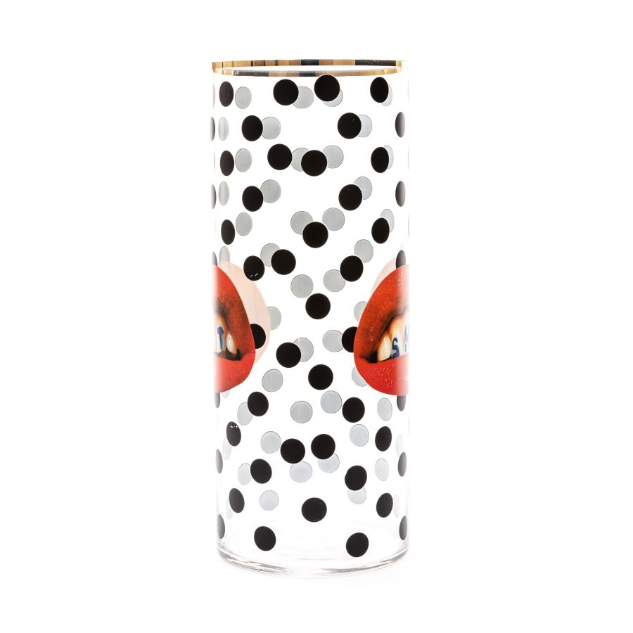 Seletti Glass Vase shit pois Cylindrical large Offerte stagionali