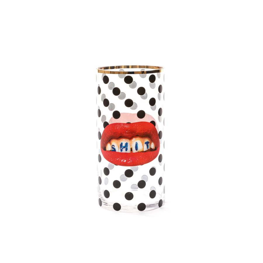 Seletti Glass Vase Roses Cylindrical small
