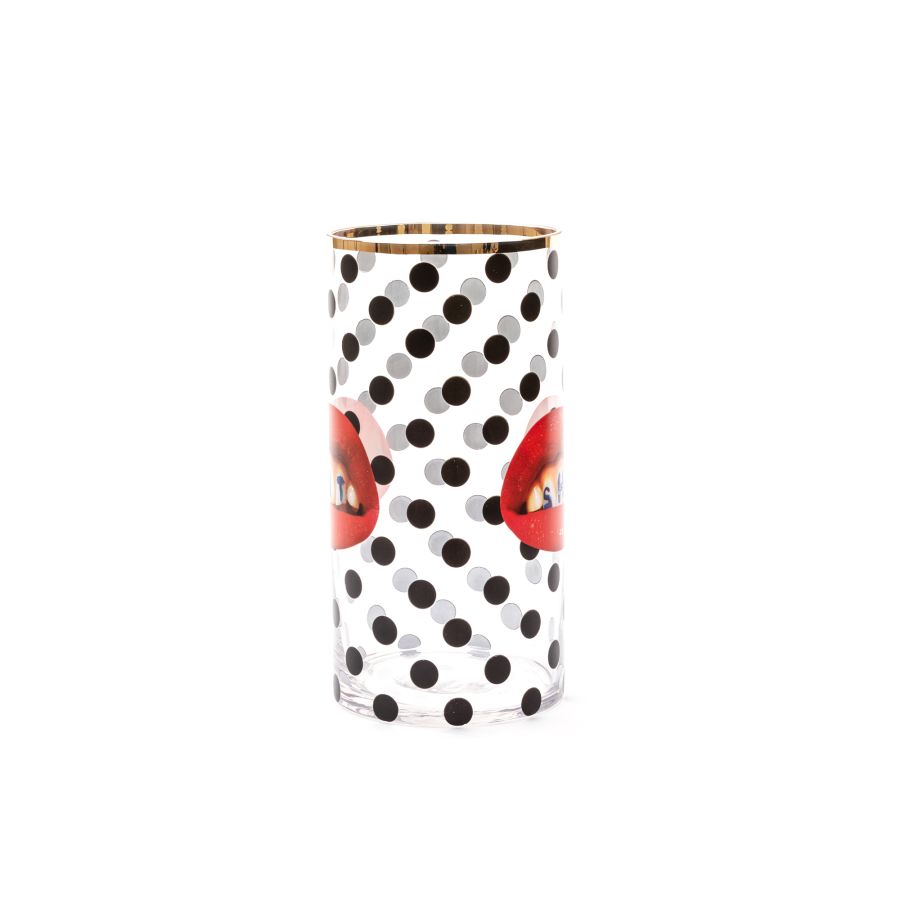 Seletti Glass Vase Roses Cylindrical small Comprane uno, ottenene uno gratis