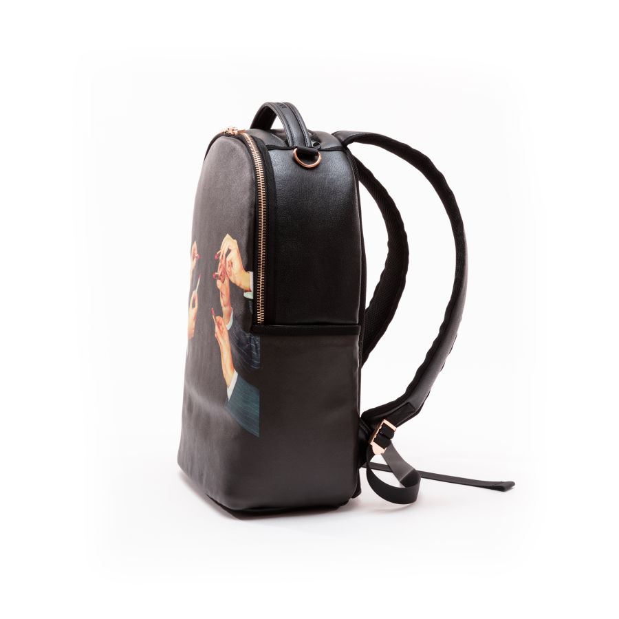Seletti Travel Kit Rucksack Black Lipstick Rilascio limitato