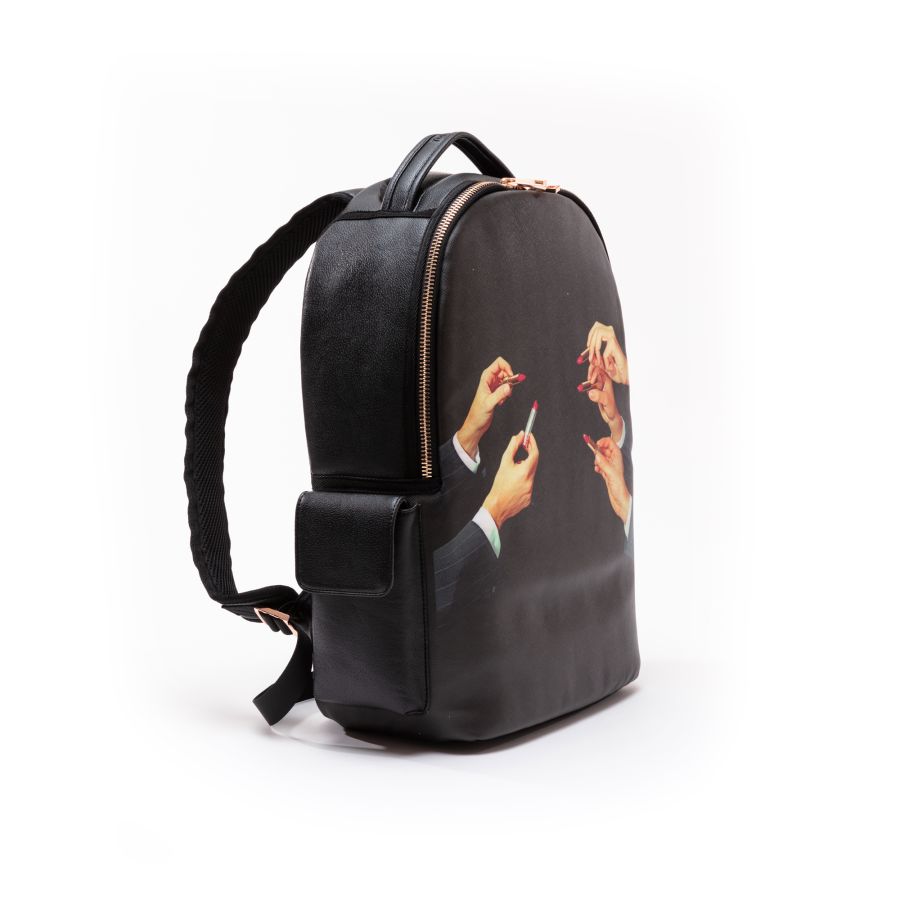 Seletti Travel Kit Rucksack Black Lipstick Rilascio limitato