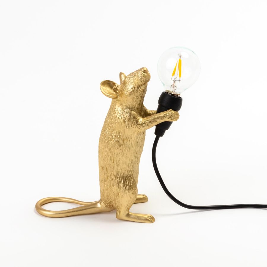Seletti Mouse Lamp Step Gold Latest fashion