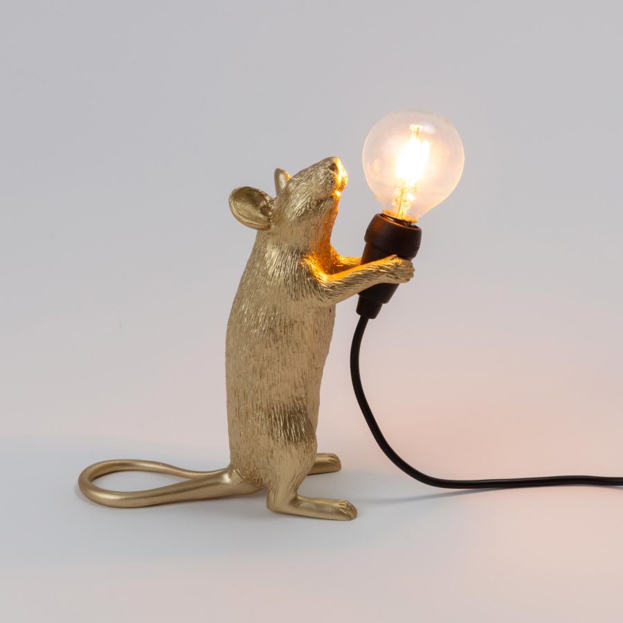 Seletti Mouse Lamp Step Gold Latest fashion