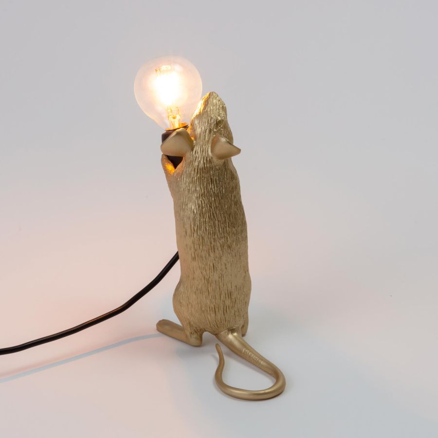 Seletti Mouse Lamp Step Gold Latest fashion