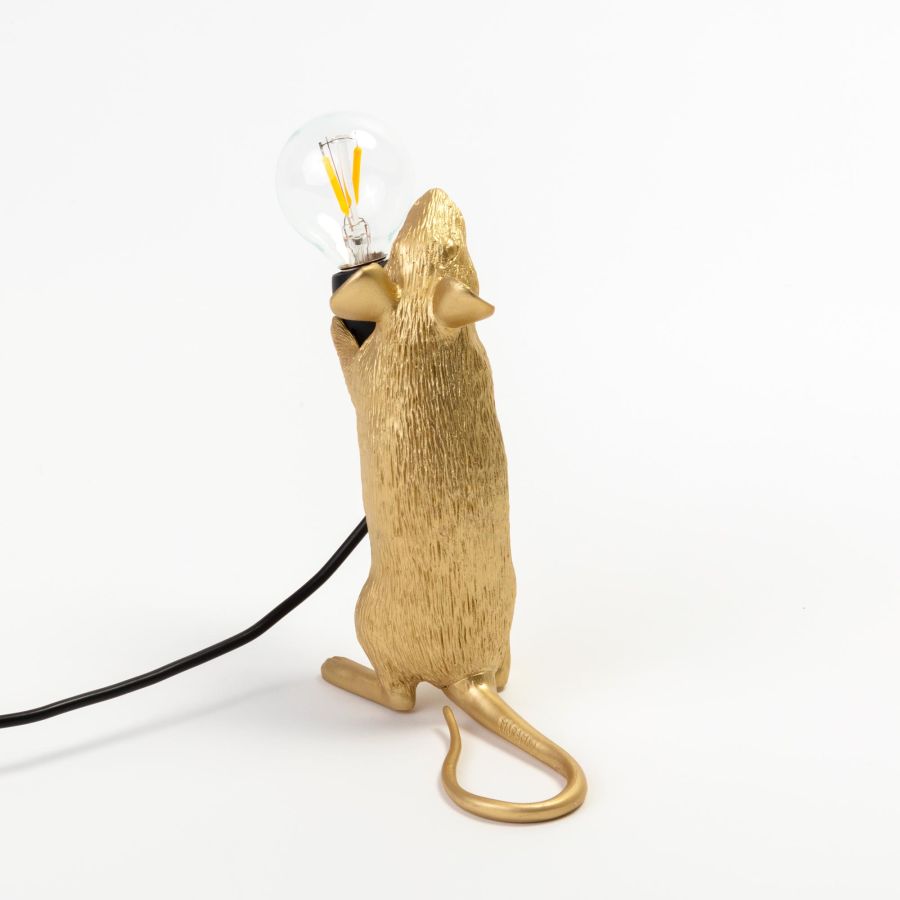 Seletti Mouse Lamp Step Gold Latest fashion