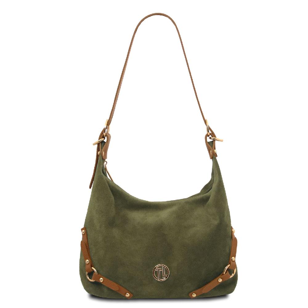 Tuscany Leather Bolso de asa Larga en Piel Agamuzada Super sconto