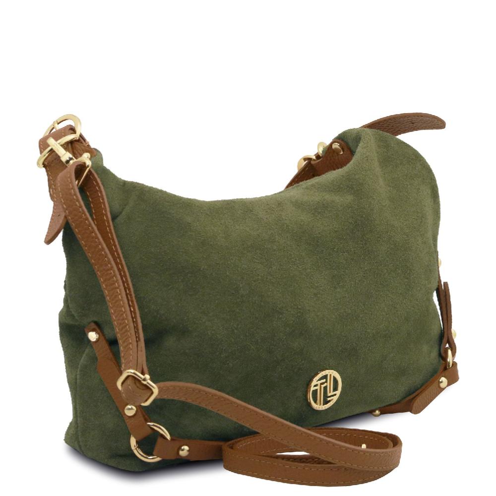 Tuscany Leather Bolso de asa Larga en Piel Agamuzada Super sconto
