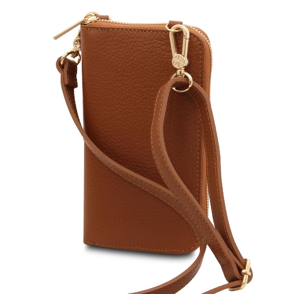 Tuscany Leather Portafoglio/portacellulare in Pelle con Tracolla Negozi Online