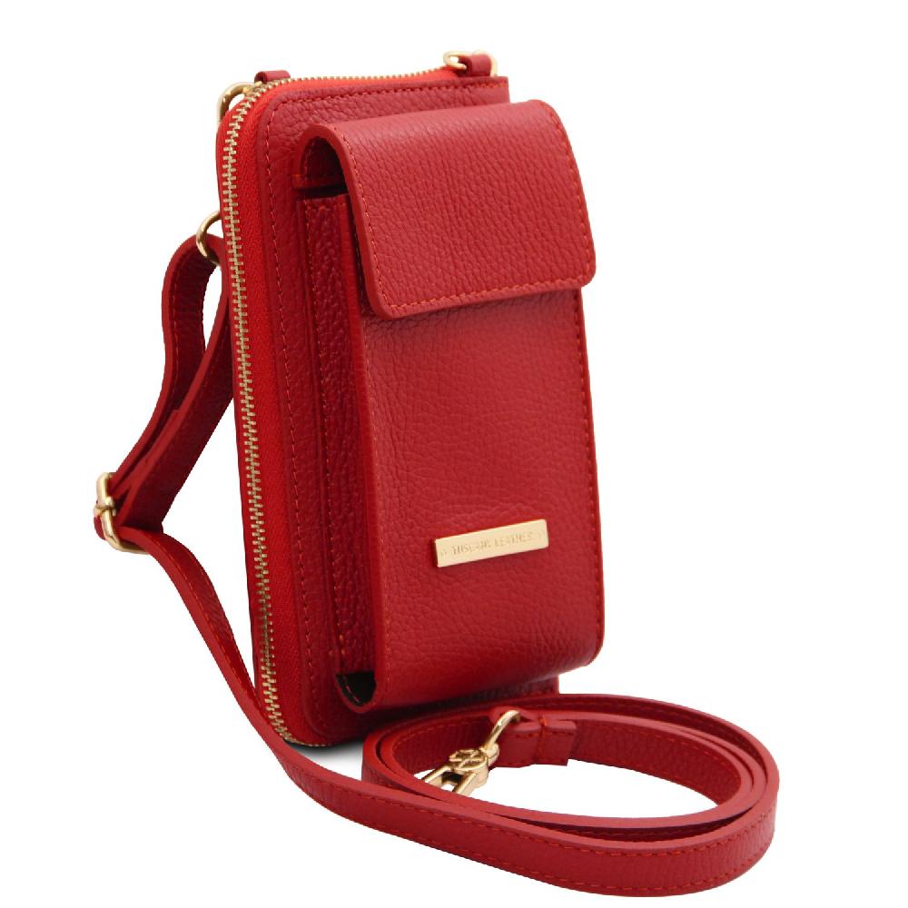Tuscany Leather Portafoglio/portacellulare in Pelle con Tracolla Acquista Ora