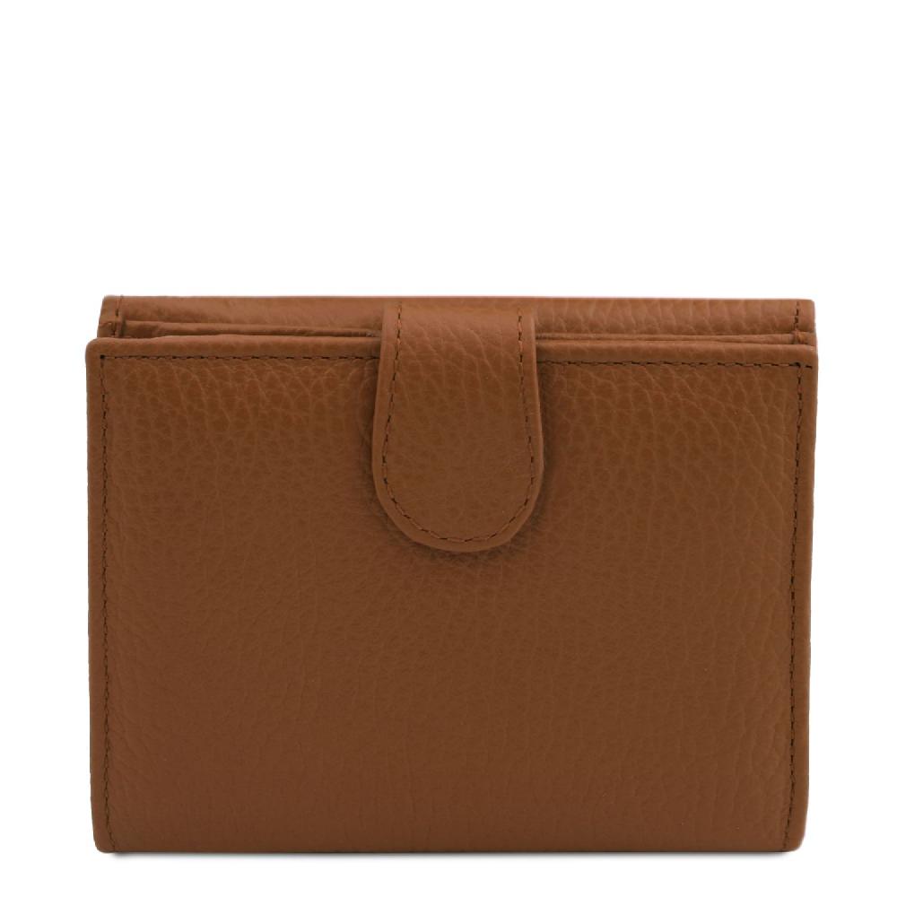 Tuscany Leather Esclusivo Portafoglio da Donna 3 Ante con Portaspiccioli in Pelle Presa