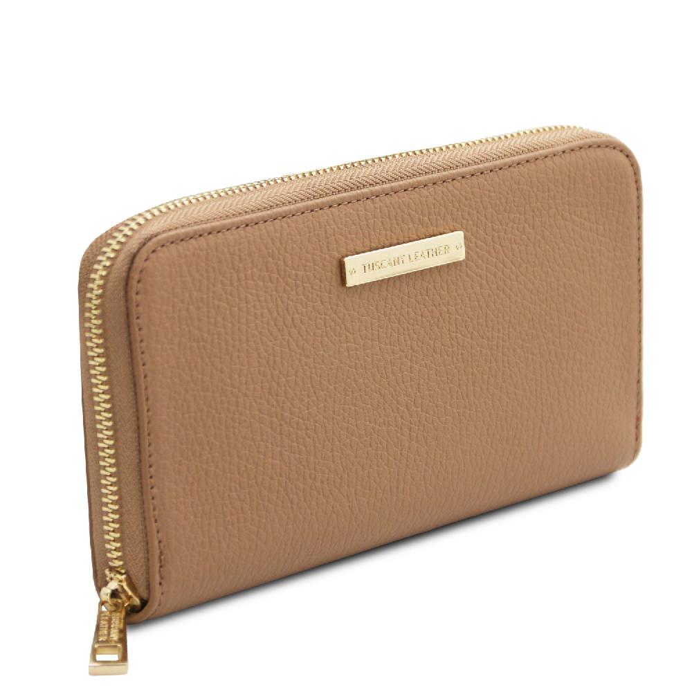 Tuscany Leather Esclusivo Portafogli in Pelle zip Around Qualità Garantita