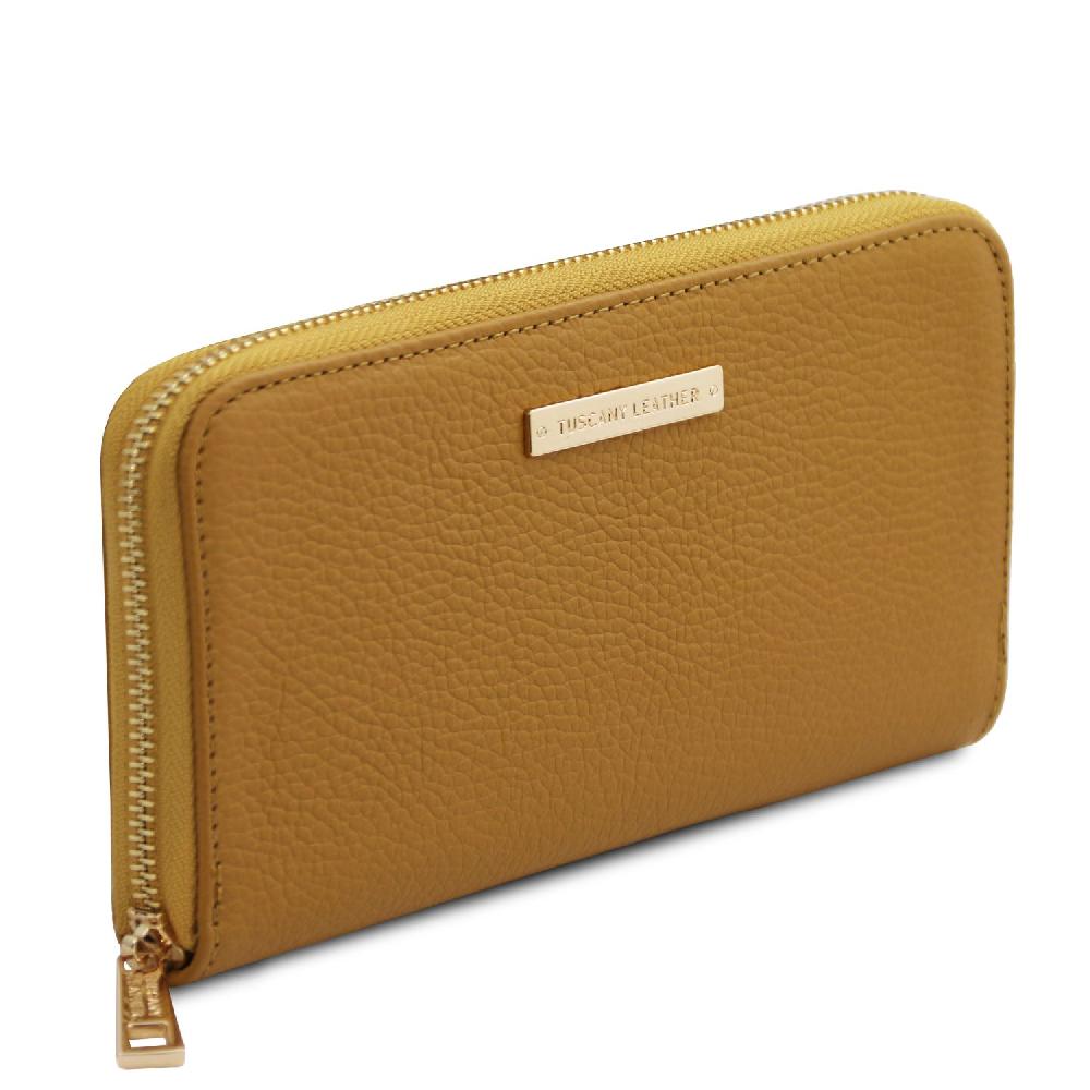 Tuscany Leather Esclusivo Portafogli in Pelle zip Around Consegna Veloce