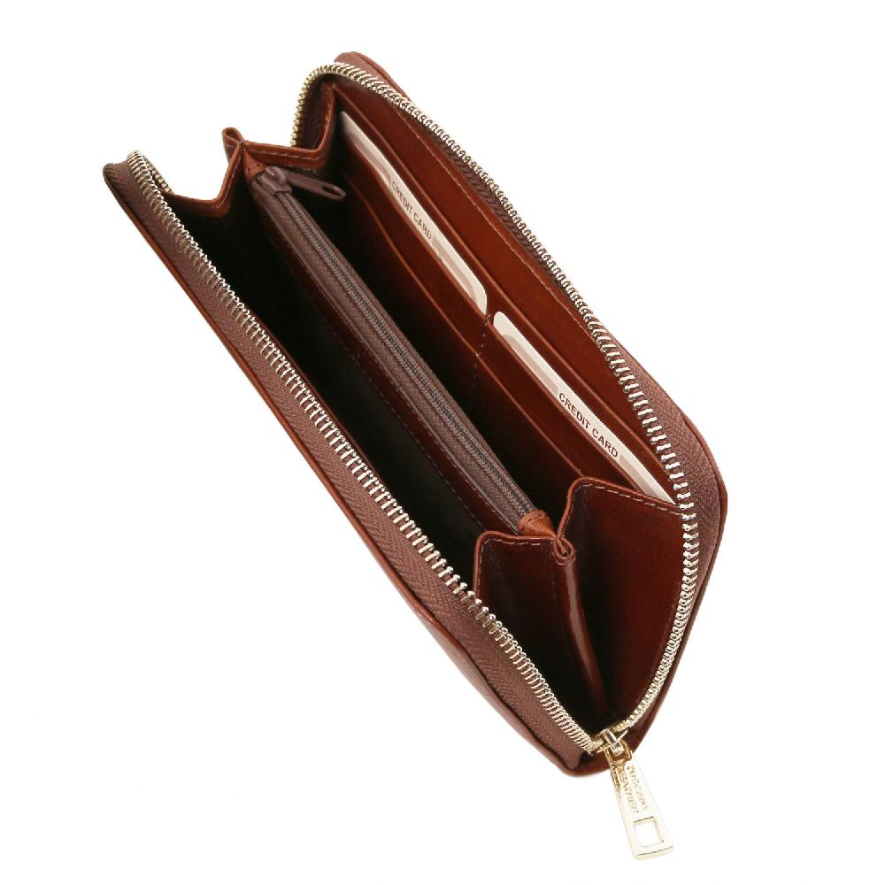 Tuscany Leather Esclusivo Portafogli in Pelle zip Around Affare Del Giorno