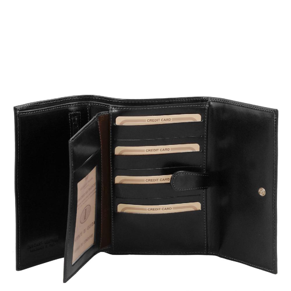 Tuscany Leather Esclusivo Portafogli da Donna in Pelle 4 Ante Saldi