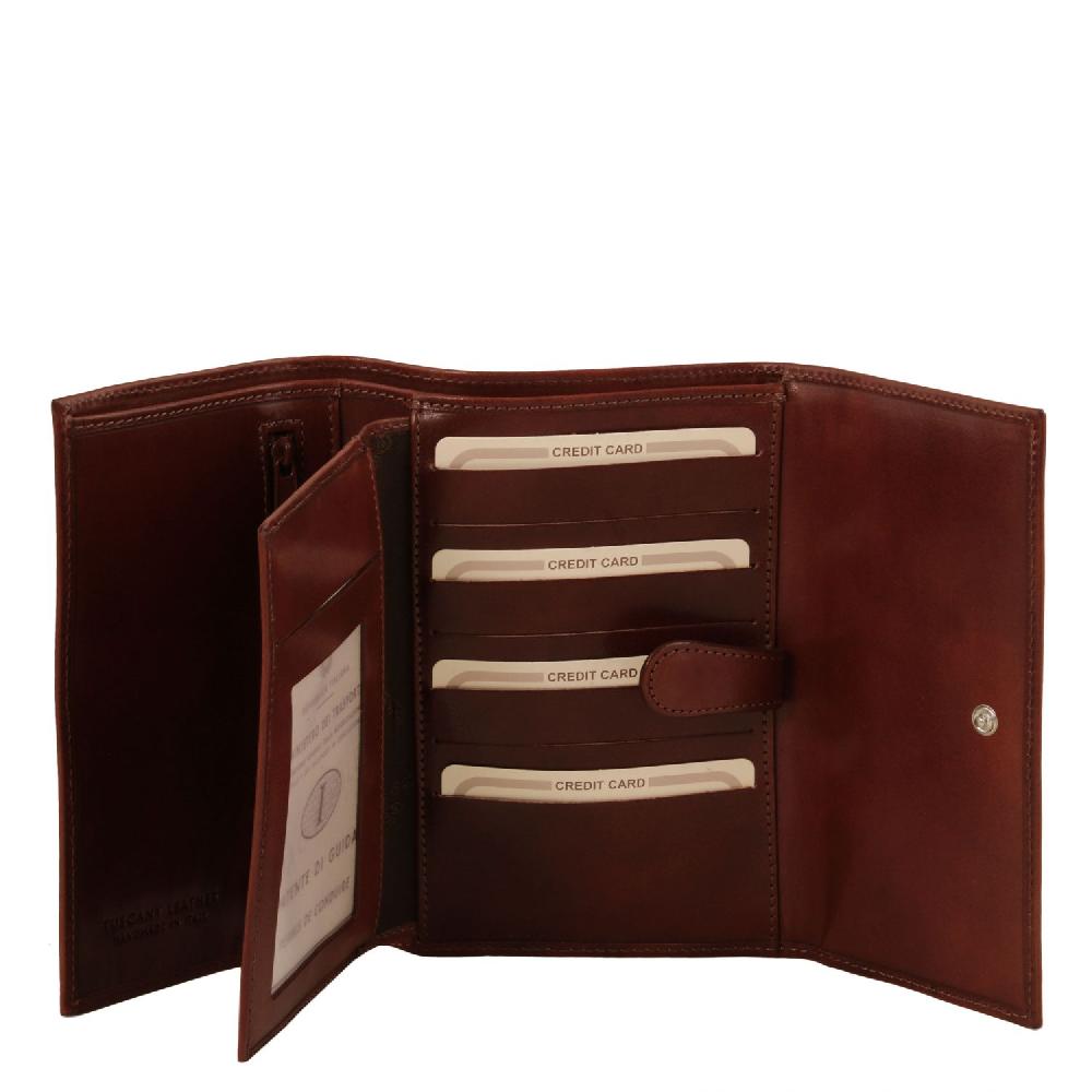 Tuscany Leather Esclusivo Portafogli da Donna in Pelle 4 Ante Offerte
