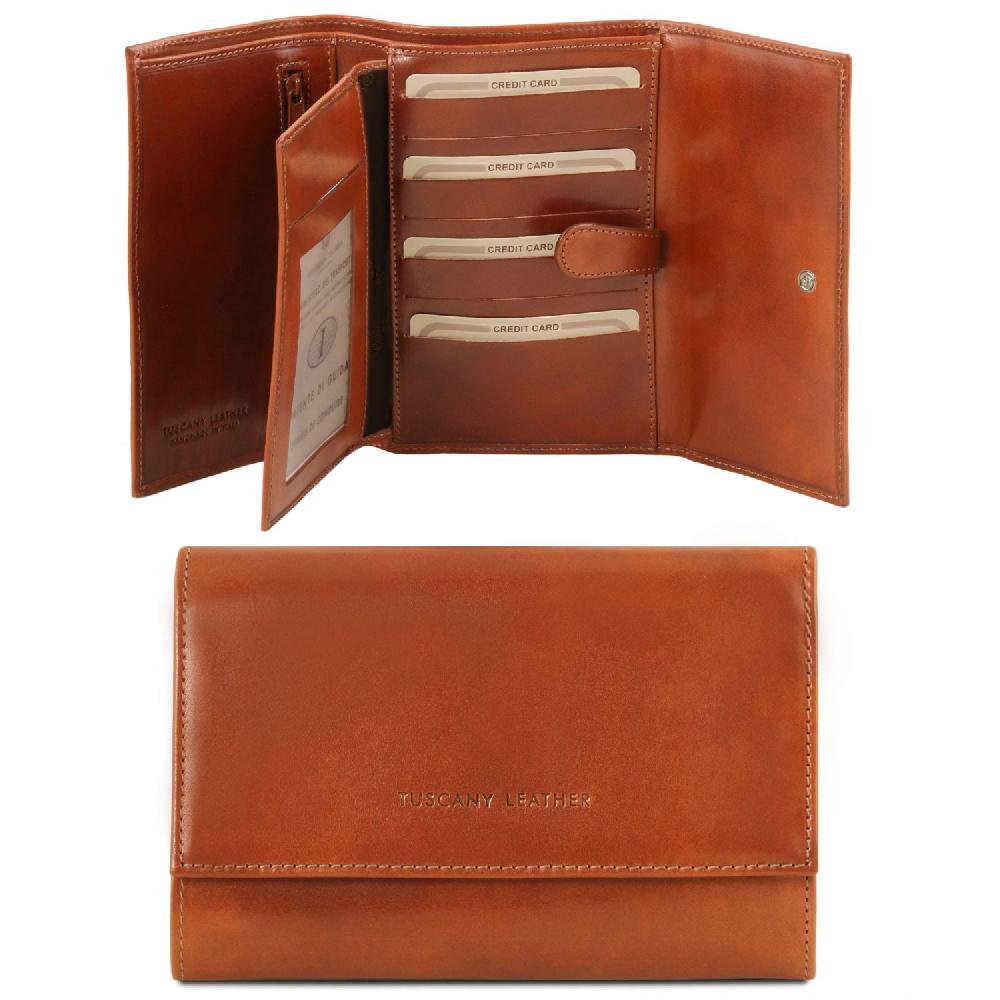 Tuscany Leather Esclusivo Portafogli da Donna in Pelle 4 Ante