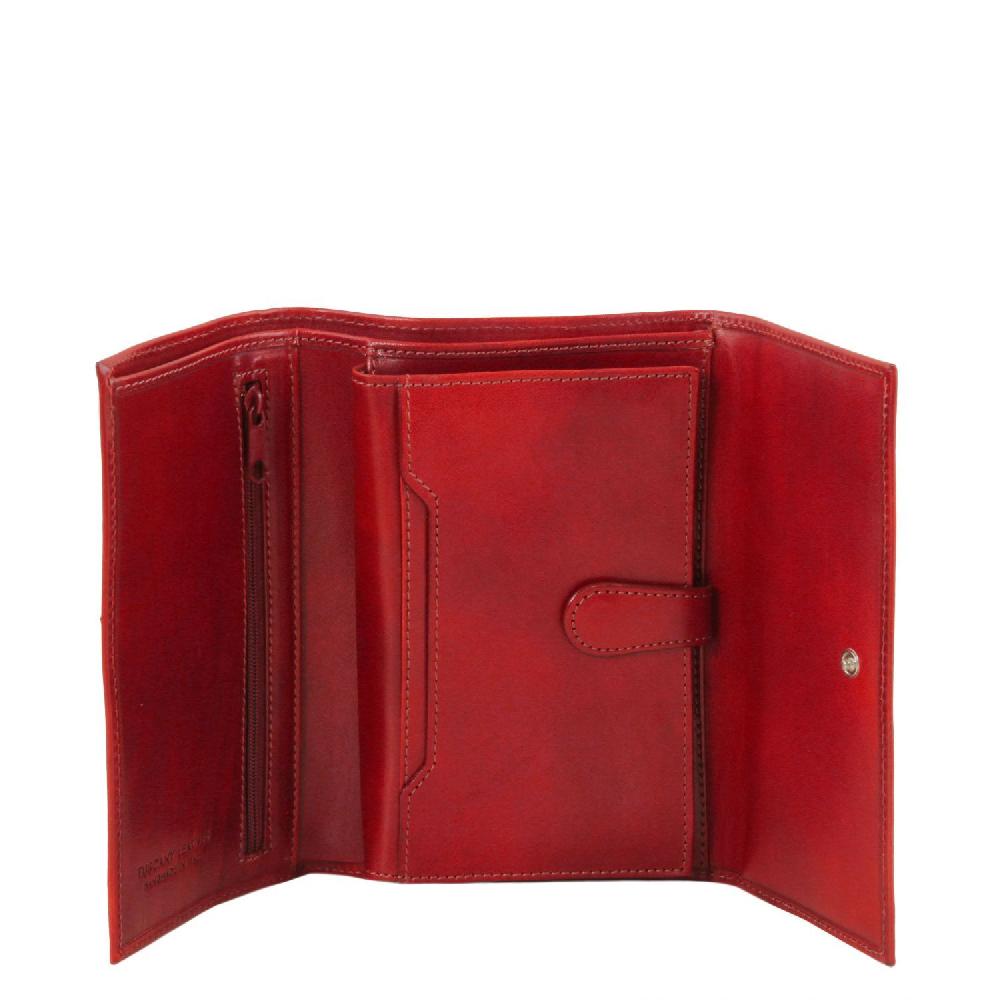 Tuscany Leather Esclusivo Portafogli da Donna in Pelle 4 Ante Vendita Calda