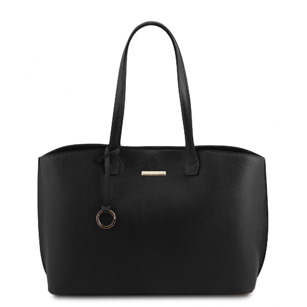 Tuscany Leather Borsa Shopping in Pelle e Portafoglio in Pelle 3 Ante con Portaspiccioli Soddisfazione Garantita
