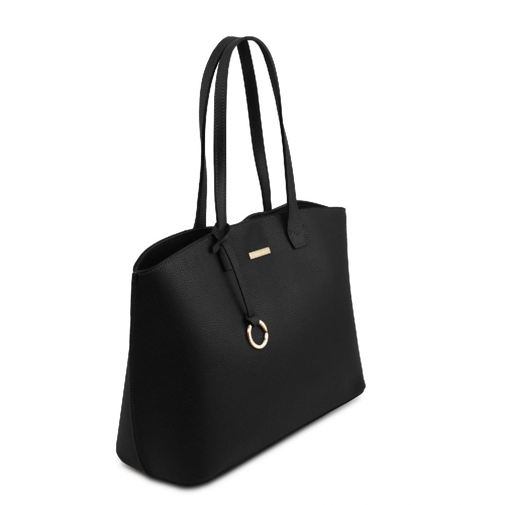 Tuscany Leather Borsa Shopping in Pelle e Portafoglio in Pelle 3 Ante con Portaspiccioli Soddisfazione Garantita
