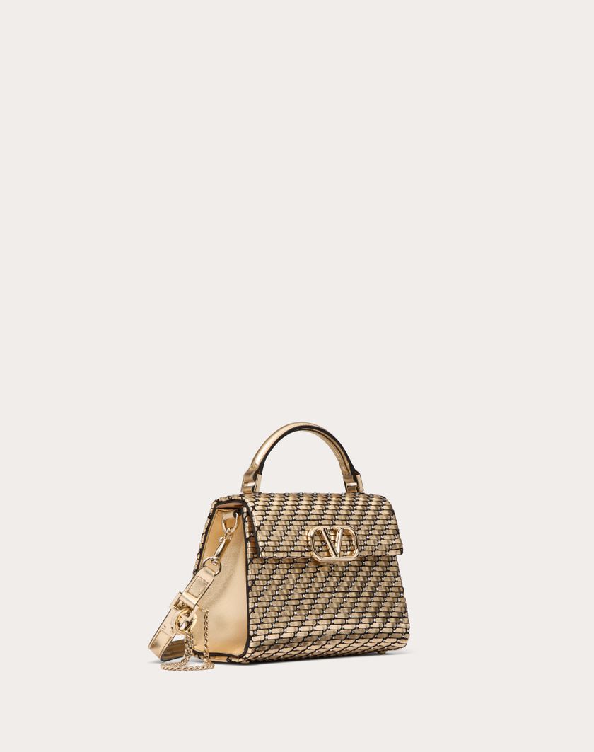Valentino Handbags Borsa A Mano Mini Valentino Garavani Vsling Intrecciata per Donna in Oro/crystal | Valentino IT Consegna Veloce