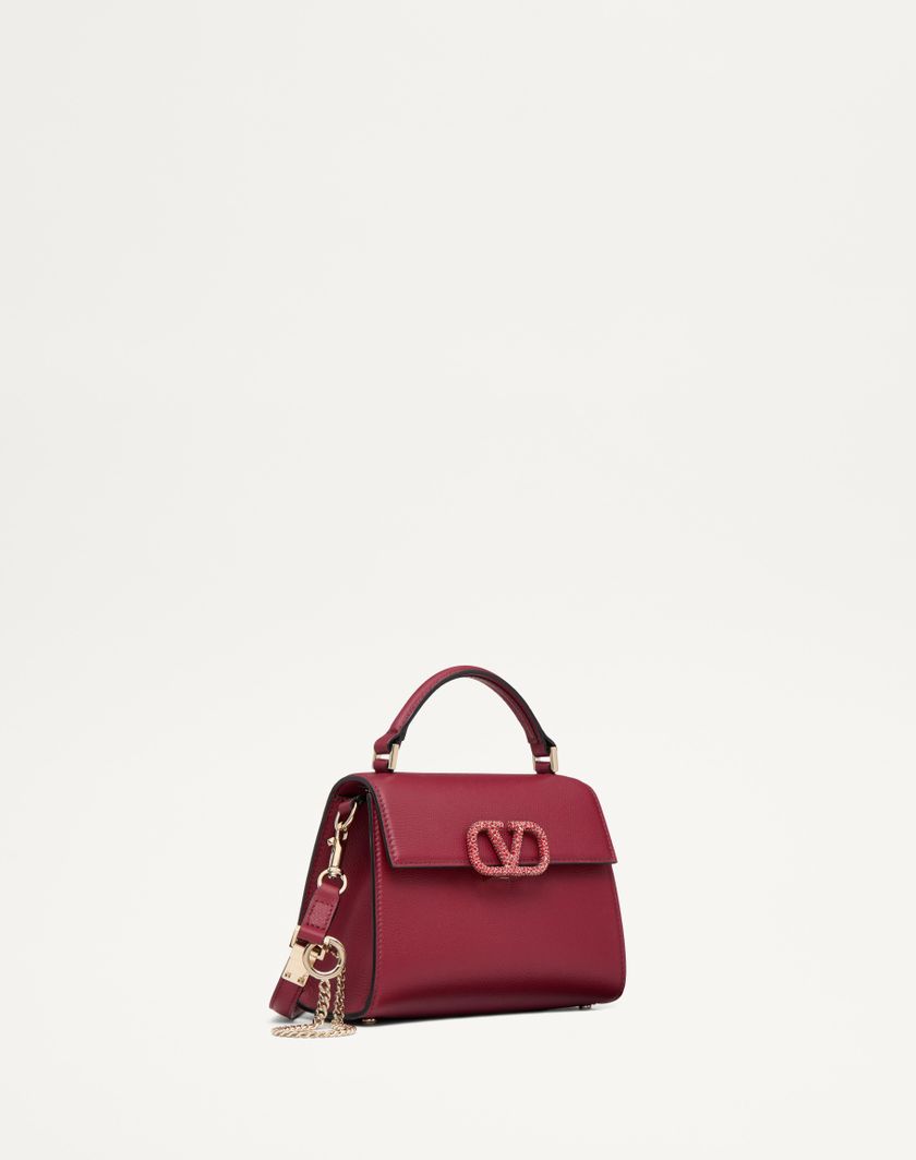 Valentino Handbags Borsa A Mano Mini Valentino Garavani Vsling Con Logo Gioiello per Donna in Rosso Scuro | Valentino IT Promozione Limitata