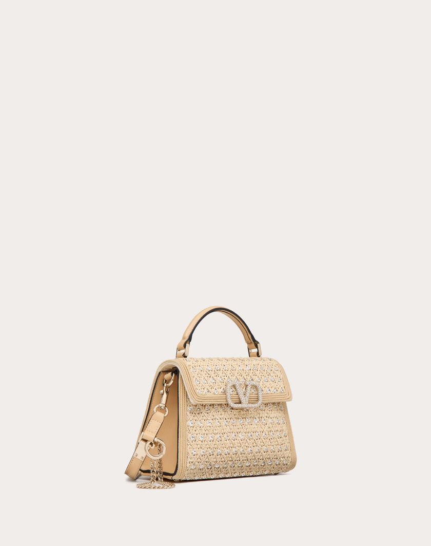 Valentino Handbags Borsa A Mano Mini Valentino Garavani Vsling Ricamata per Donna in Naturale/crystal/beige | Valentino IT Affare Del Giorno