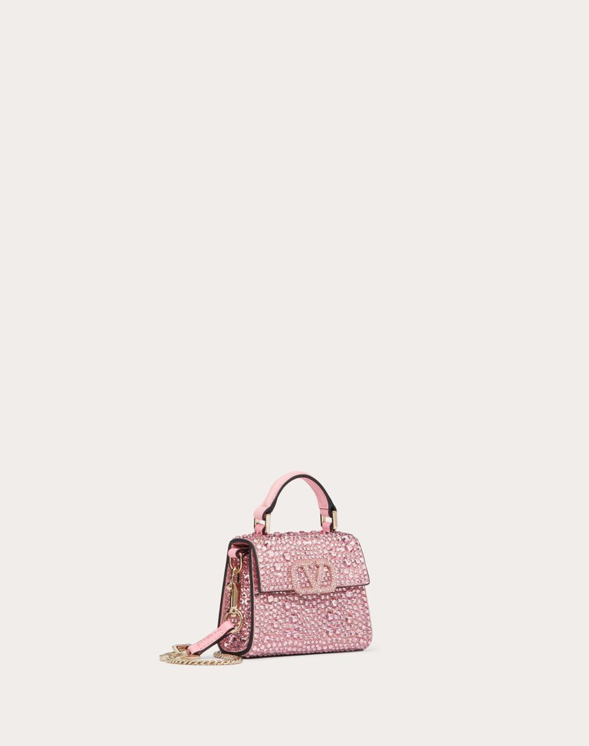 Valentino Handbags Borsa A Mano Micro Vsling Ricamata per Donna in Rose/bubble | Valentino IT Sottocosto