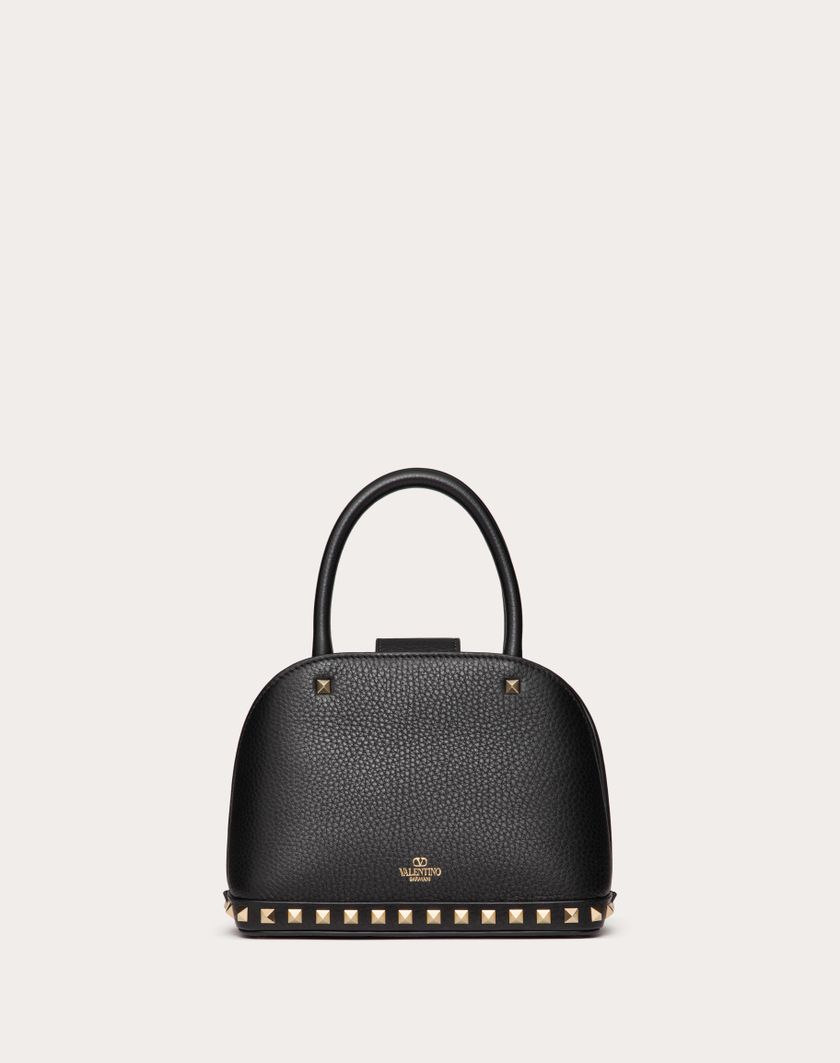 Valentino Handbags Borsa Piccola A Mano Valentino Garavani Rockstud In Vitello Granato per Donna in Nero | Valentino IT In Vendita