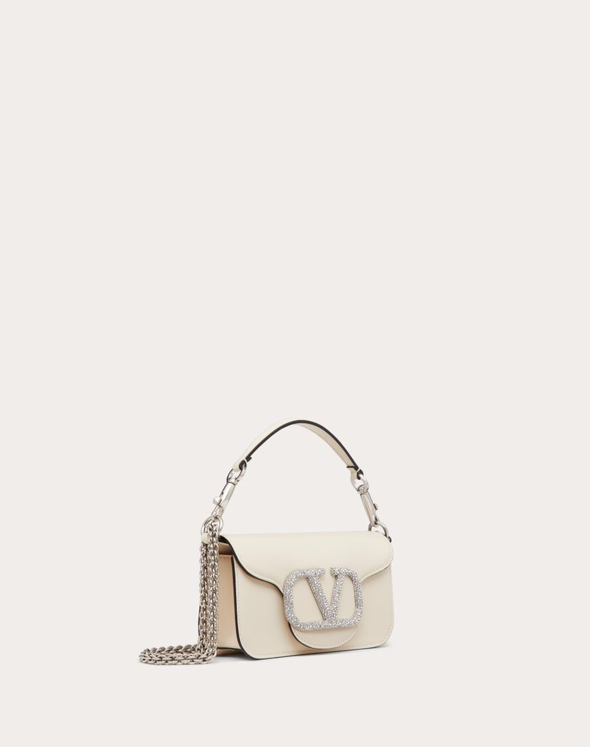 Valentino Handbags Borsa Piccola A Spalla Valentino Garavani Locò Con Logo Gioiello per Donna in Light Ivory | Valentino IT In Saldo