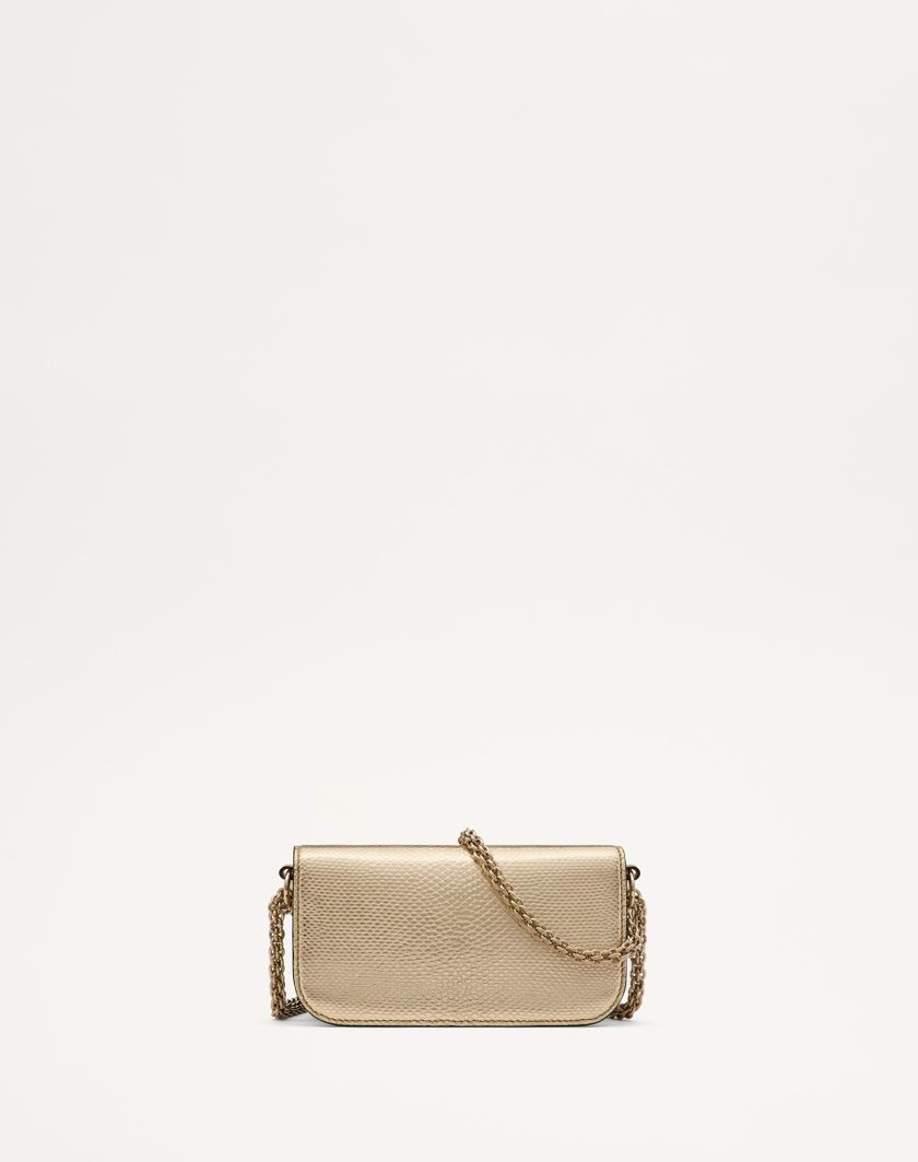 Valentino Handbags Borsa Piccola A Spalla Valentino Garavani Valentino Garavani Locò In Karung Metallizzato per Donna in Platino/beige/crystal Gold | Valentino IT Nuova