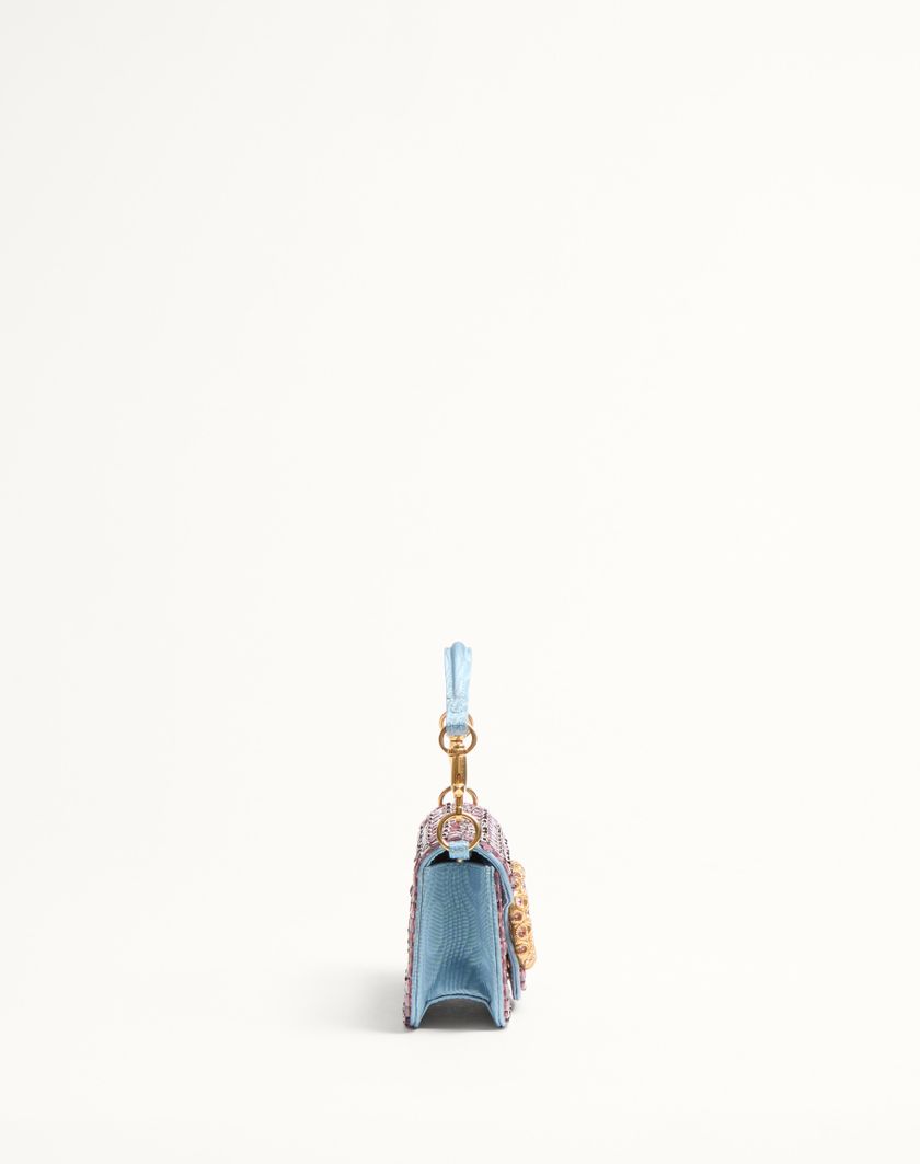 Valentino Handbags Borsa Piccola A Spalla Valentino Garavani Locò Ricamata Con Logo Gioiello per Donna in Emerald/rhododendron | Valentino IT 2025