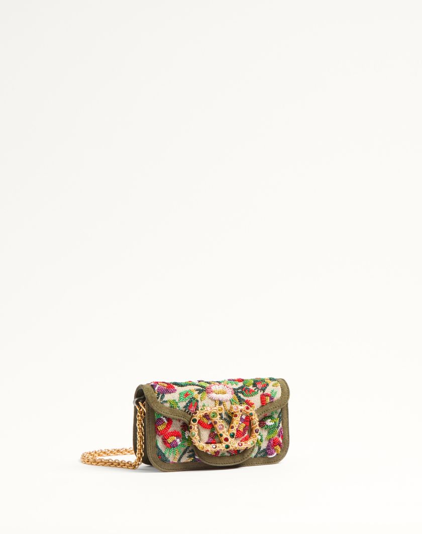 Valentino Handbags Borsa Piccola A Spalla Valentino Garavani Locò Ricamata Con Logo Gioiello per Donna in Naturale/multicolor | Valentino IT Italia
